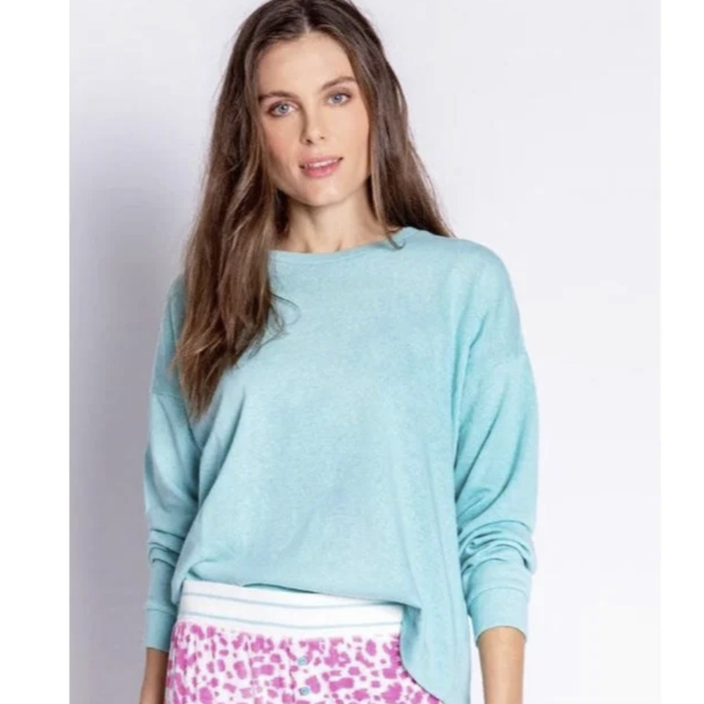 PJ Salvage Night & Day Knit Top Sea Spray Mint Green XL NWT Long Sleeve Lounge
